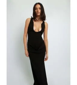 Christopher Esber Archer Column Cowl Dress Black Size 6 for rent on The Volte - image 1