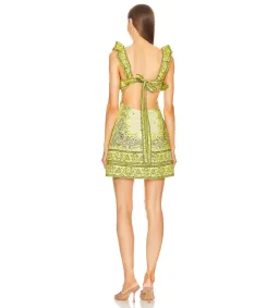 Zimmermann Matchmaker Frilled Mini Dress Yellow Bandana Size 1 AU 10 for rent on The Volte - image 3