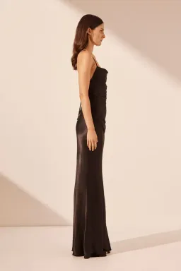 Shona Joy La Lune Lace Back Maxi Dress in  Black Size AU 10 for rent on The Volte - image 4