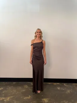 Bec & Bridge Lunetta Twist Strap Dress Maxi Dark Chocolate Size AU 8 for rent on The Volte - image 2