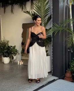 Sheike Strapless Soraya Maxi Dress in Black & Ivory Cream Size 8 for rent on The Volte - image 3