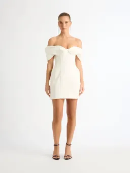 Sheike Nour Cream Mini Dress in White Size AU 10 for rent on The Volte - image 1