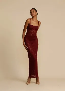 Arcina Ori Margot Maxi Dress in Red Wine Size AU 8 for rent on The Volte - image 4