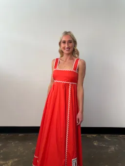 Alemais Contessa Summer Midi Dress Orange Print Size 6 for rent on The Volte - image 4