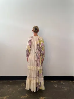 Bohemian Traders Castello Ruffle Maxi Dress Cream Size AU 8 for rent on The Volte - image 2