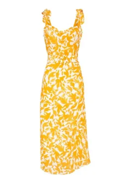Rebecca Vallance Limoncello Midi Dress in Yellow Print Size AU 8 for rent on The Volte - image 1