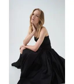 Aje Violette Bubble Hem Maxi Dress Black Size AU 6 for rent on The Volte - image 2