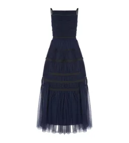 Molly Goddard Soft Tulle Astrid Maxi Dress Navy Size 10 for rent on The Volte - image 4