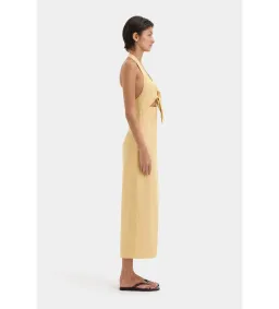 Sir the Label Carlotta Tie Midi Dress Raffia Size AU 10 for rent on The Volte - image 2