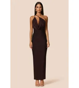 Love Nookie Bianca 2Way Halter Gown Cocoa Size AU 8 for rent on The Volte - image 3