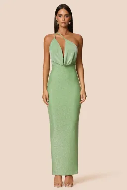 Love Nookie Bianca 2-Way Halter Gown in Green, Size 12 for rent on The Volte - image 2