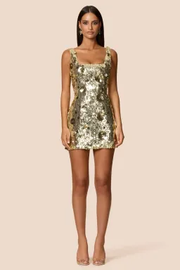 Love Nookie Seraphine Mini Dress Gold Size 12 for rent on The Volte - image 1