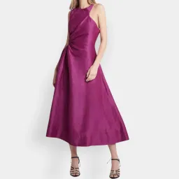 Aje Fuchsia Purple Linen Chateau Cut Out Dress Size 12 for rent on The Volte - image 2