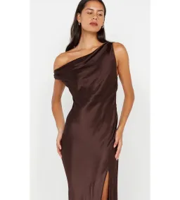 Bec & Bridge Sol Asym Maxi Dress Dark Chocolate Size AU 6 for rent on The Volte - image 5