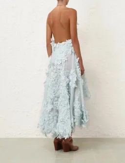 Zimmermann Natura Lasercut Halter Dress Ice Blue Size 0 / AU 8 for rent on The Volte - image 6