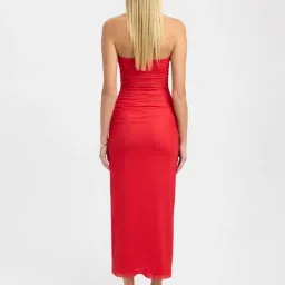 Kookai Flora Strapless Midi Dress Red Size 8 for rent on The Volte - image 2