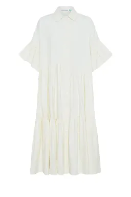 Bohemian Traders Genoa Midi Dress in  Cream Size AU 12 for rent on The Volte - image 4