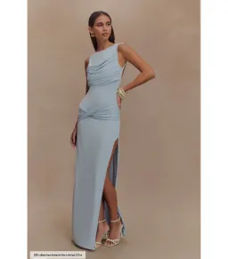 Meshki Henley Drape Maxi Dress Blue Size AU 8 for rent on The Volte - image 2