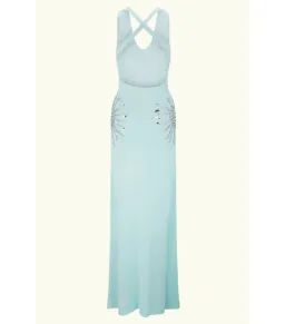Meshki Ellington Knit Midi Dress in Lagoon Blue Size AU 8 for rent on The Volte - image 11