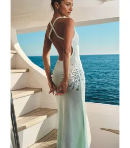 Meshki Ellington Knit Midi Dress in Lagoon Blue Size AU 8 for rent on The Volte - image 6