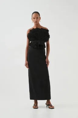 Aje Kira Midi Dress Black Size AU 8 for rent on The Volte - image 1
