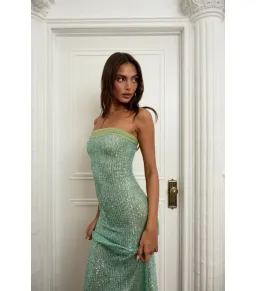 Fait Par Foutch Elizabeth Maxi Dress in Malachine Size AU 10 for rent on The Volte - image 5