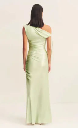 Shona Joy La Lune Gathered Maxi Dress in Key Lime Size AU6 for rent on The Volte - image 2