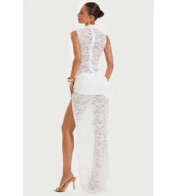 Murci Onyx Lace Keyhole Maxi Dress White Size 8/S for rent on The Volte - image 3