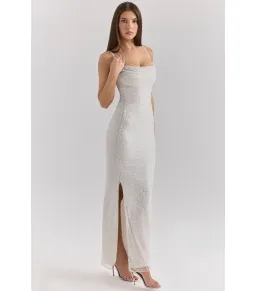 House of CB Calla Embellished Maxi Dress Silver Pearl Size S / AU 8 for rent on The Volte - image 3