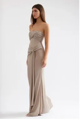 Studio Lexi, Tiffany Dress, Champagne, Size 8  for rent on The Volte - image 2