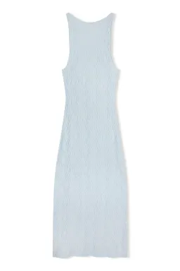 Zulu & Zephyr Ripple Textured Knit Dress in Powder Blue Size AU14 for rent on The Volte - image 2