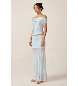 Ance Gria Grace Top & Skirt Set in Sky Blue Size AU 10 for rent on The Volte - image 2