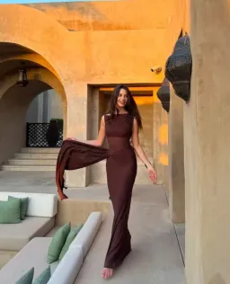 Misha Sisal Maxi Dress Espresso Size 10/M for rent on The Volte - image 4