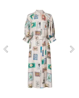 Oroton Stamp Print Dress Midi Size AU 10 for rent on The Volte - image 4