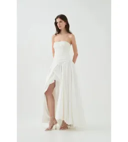Aje Violette Bubble Hem Maxi Dress Ivory Size AU 8 for rent on The Volte - image 2