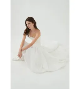 Aje Violette Bubble Hem Maxi Dress Ivory Size AU 8 for rent on The Volte - image 5