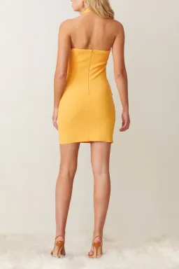 Bec & Bridge Ariel Mini Halter Dress Mango Size 6 for rent on The Volte - image 3