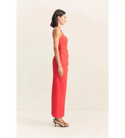 Shona Joy Lani Draped Halter Maxi Dress Chilli Size AU 14 for rent on The Volte - image 3