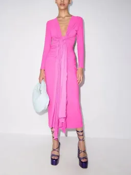 Solace London Lorena Midi Dress Pink Size 8 for rent on The Volte - image 1