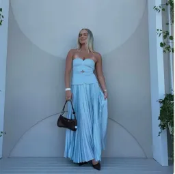 Acler Avonlea Midi Dress Celeste Blue Size AU 12 for rent on The Volte - image 2