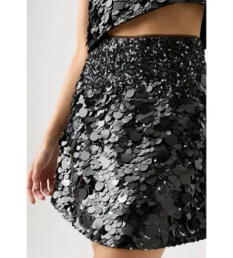 Aje Cherie Sequin Black Mini Skirt in Black Size AU 12 for rent on The Volte - image 4