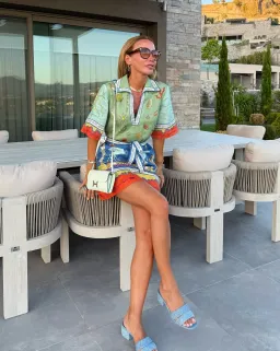 Alemais Surrealist V Neck Mini Dress Multi Print Size 14  for rent on The Volte - image 1