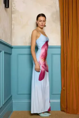 With Harper Lu Slip Dress in Sky Lily Floral Size 6 for rent on The Volte - image 4