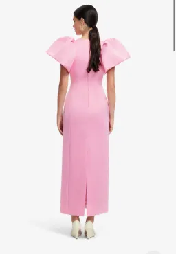 Leo Lin Floral Appliqué Maxi Dress Pink Size 10 for rent on The Volte - image 2