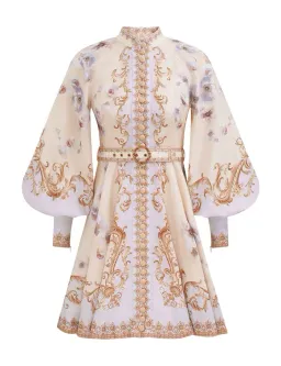 Zimmermann The Hypnotic Buttoned Mini Dress in Blue Floral Size 1/Au10 for rent on The Volte - image 1