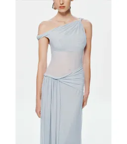 Misha The Sisal Mesh Maxi Dress in Dove Blue Size XS / AU 6 for rent on The Volte - image 3
