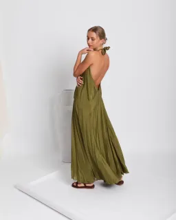 Lisa Brown Poppy Silk Maxi Dress One Size  for rent on The Volte - image 2