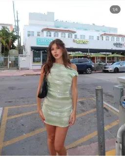 Bec and Bridge Brydie Asym Mini Dress in Mint Ombre for rent on The Volte - image 1