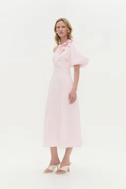 Aje Camille Midi Dress in Pastel Pink Size 8 for rent on The Volte - image 4