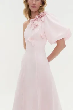 Aje Camille Midi Dress in Pastel Pink Size 8 for rent on The Volte - image 3